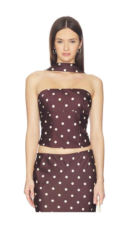 runaway the label blaine top in chocolate. - size l (also in xs, s, m, xl)
