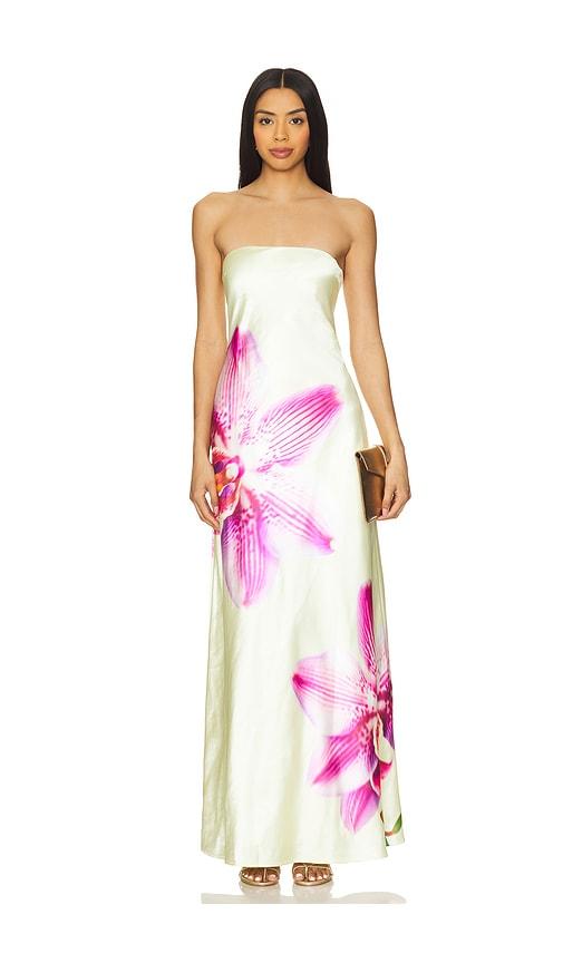 runaway the label celeste maxi dress in lemon. - size l (also in xs, s, m, xl)
