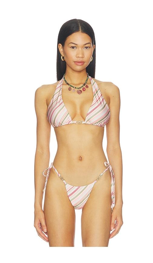 runaway the label cuba halter bikini top in pink. - size l (also in xs, s, m, xl)