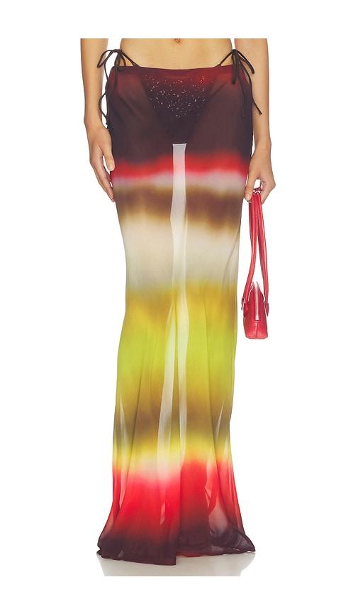 runaway the label cyrus low waist sheer maxi skirt in multi. - size l (also in xs, s, m, xl)