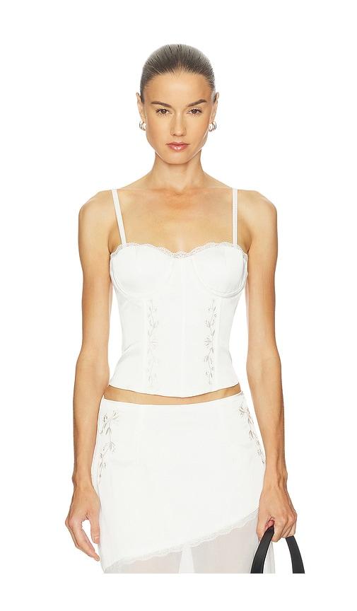 runaway the label emberly bustier in white. - size l (also in xs, s, xl)