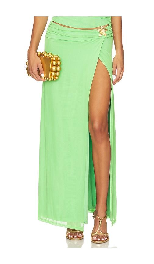 runaway the label farley maxi skirt in green. - size l (also in xs, s)