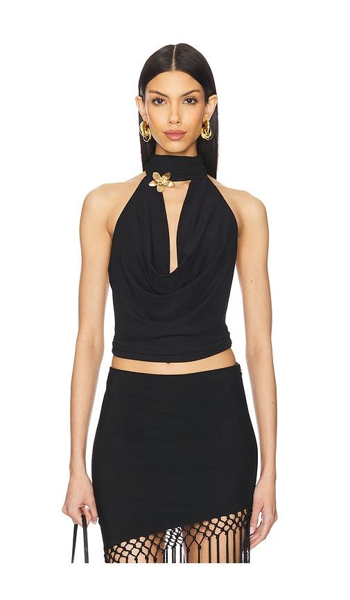 runaway the label farley top in black. - size l (also in xs, s, m, xl)