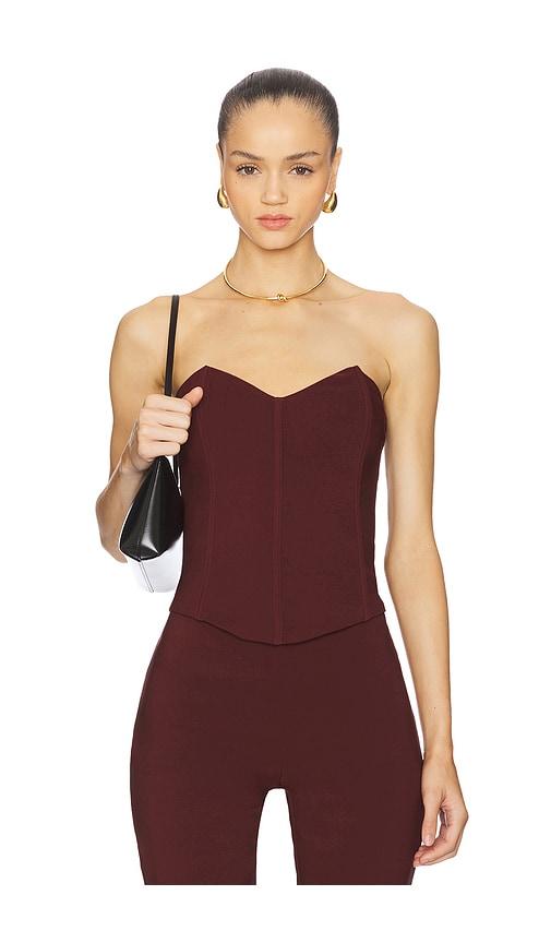 runaway the label gisele bustier top in chocolate. - size l (also in s, xs, m)