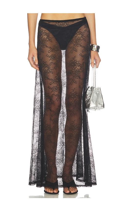 runaway the label jenna low waist lace maxi skirt in black. - size l (also in xs, s, m, xl)