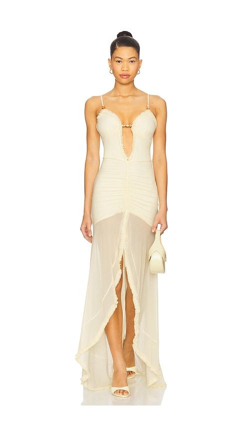 runaway the label kiata maxi dress in lemon. - size l (also in m, s, xl)