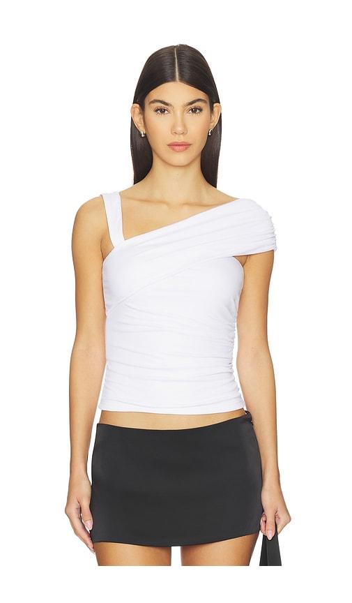 runaway the label larsen drape off shoulder top in white. - size l (also in s, xs)