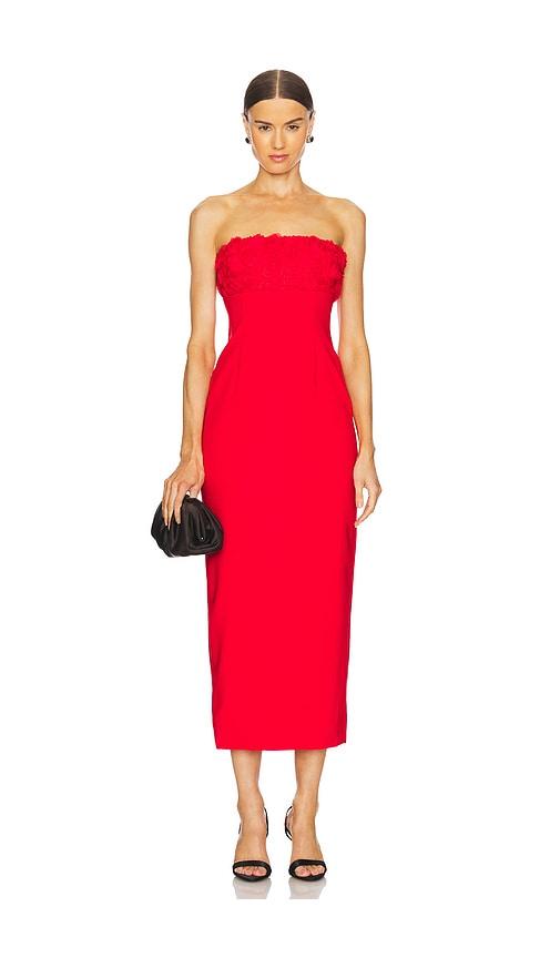 runaway the label lottie midi dress in red. - size l (also in s, m, xl/1x)