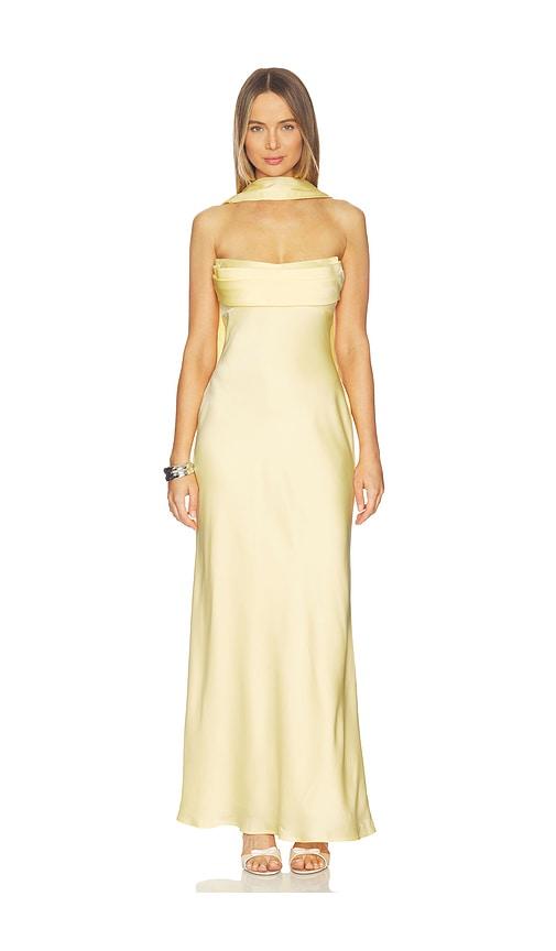 runaway the label madeleine strapless maxi dress in yellow. - size l (also in s, xs, m, xl)