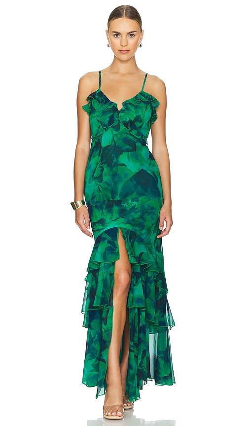 runaway the label namari maxi dress in green. - size l (also in xs)