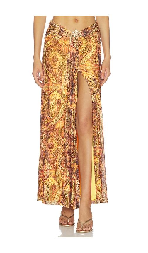 runaway the label skylar ruched maxi skirt in multi. - size l (also in xs, s, m, xl)