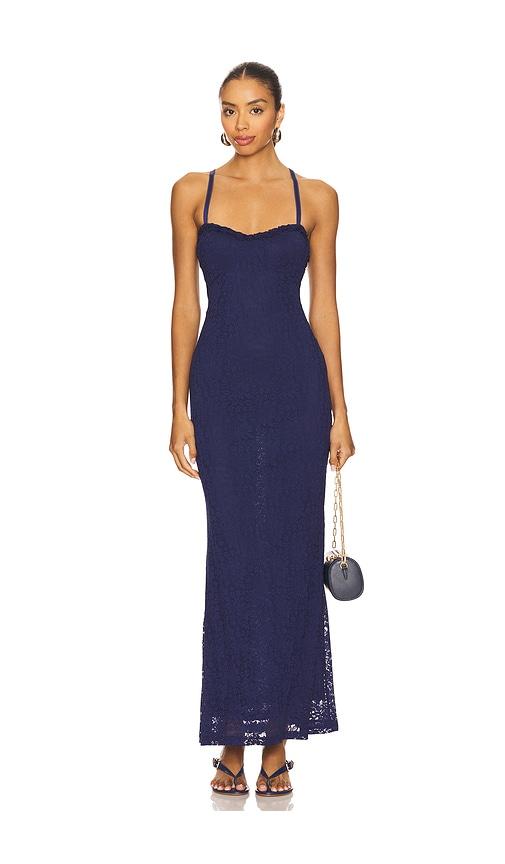 runaway the label tasmin maxi dress in navy. - size l (also in xs, s, m, xl)