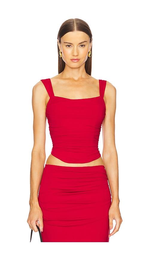 runaway the label terrie bustier top in red. - size m (also in xs, s, xl/1x)