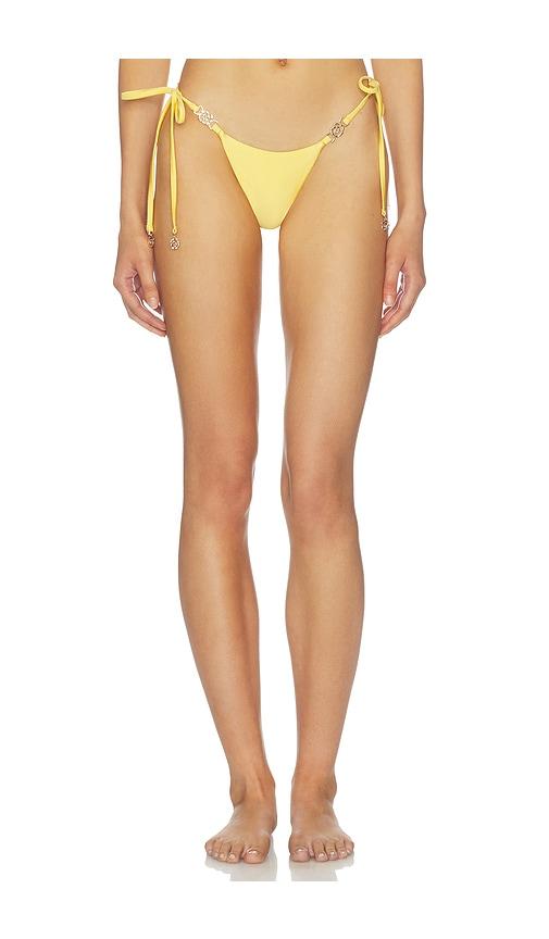 runaway the label tiago tie side bikini bottom in yellow. - size l (also in xs, s, m, xl)