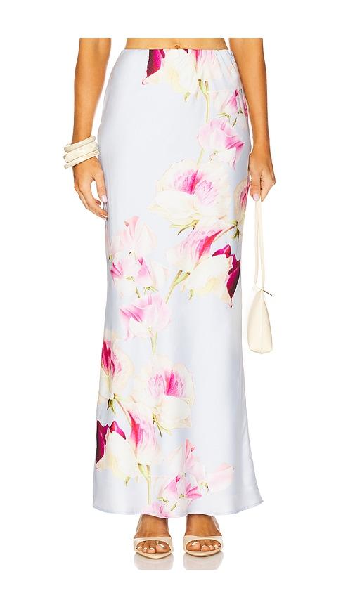 runaway the label verity maxi skirt in baby blue. - size l (also in xl)