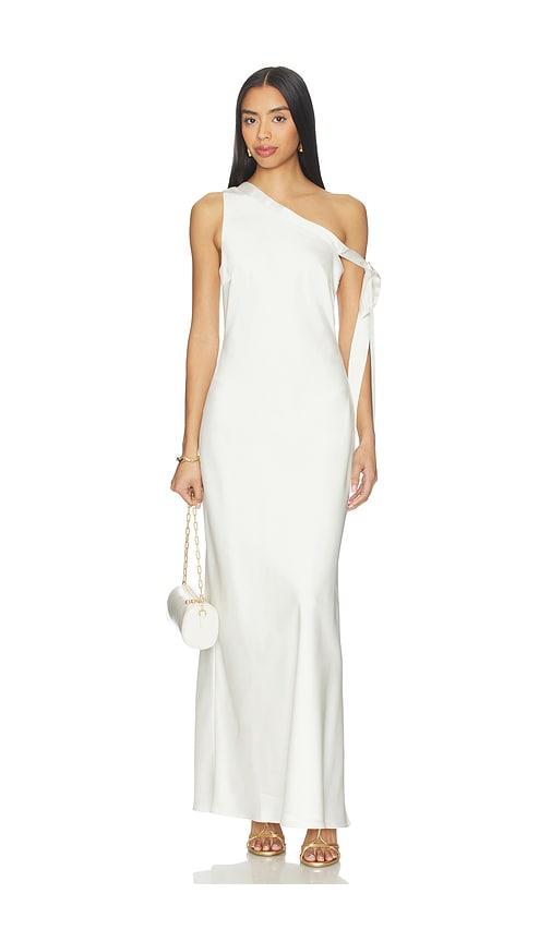 runaway the label viola one shoulder maxi dress in white. - size l (also in xs, m)
