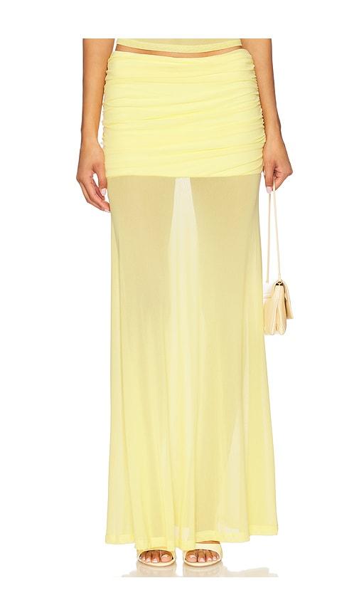 runaway the label x revolve meila maxi skirt in yellow. - size l (also in xl, xxl)