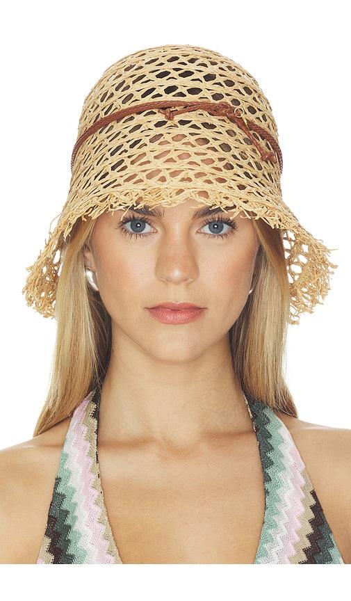 ruslan baginskiy cut out straw bucket hat in beige. - size m/l (also in s/m)