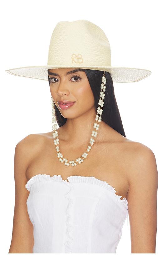 ruslan baginskiy double chain strap cowboy hat in cream. - size l (also in xs, s, m, xl)