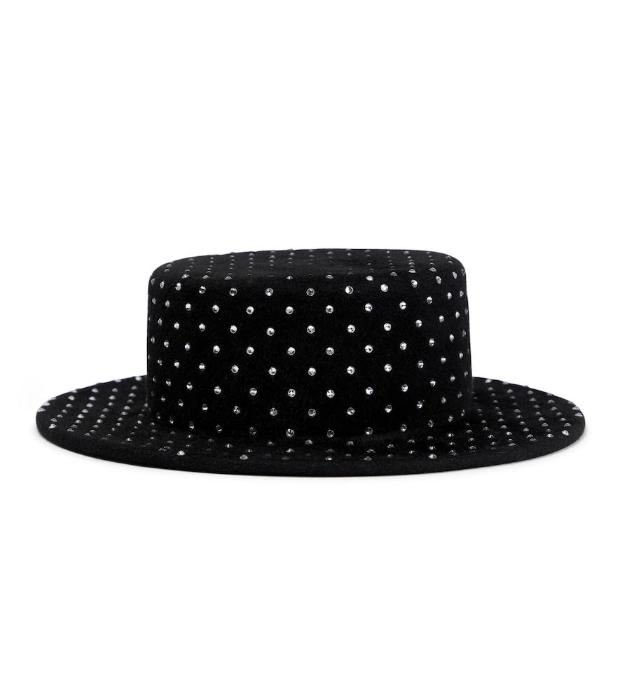 ruslan baginskiy embellished felt canotier hat