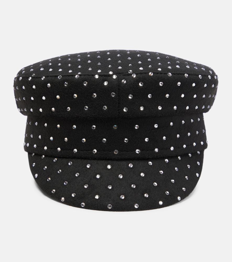 ruslan baginskiy embellished wool baker boy cap