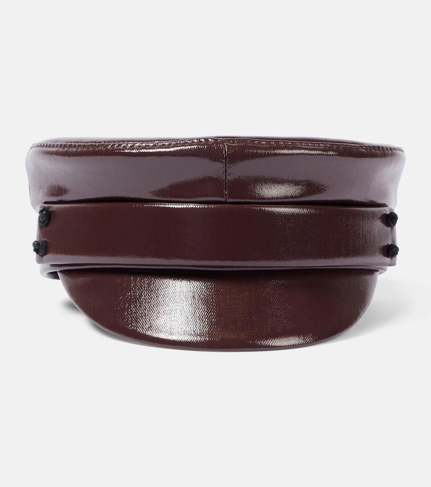 ruslan baginskiy faux leather newsboy cap
