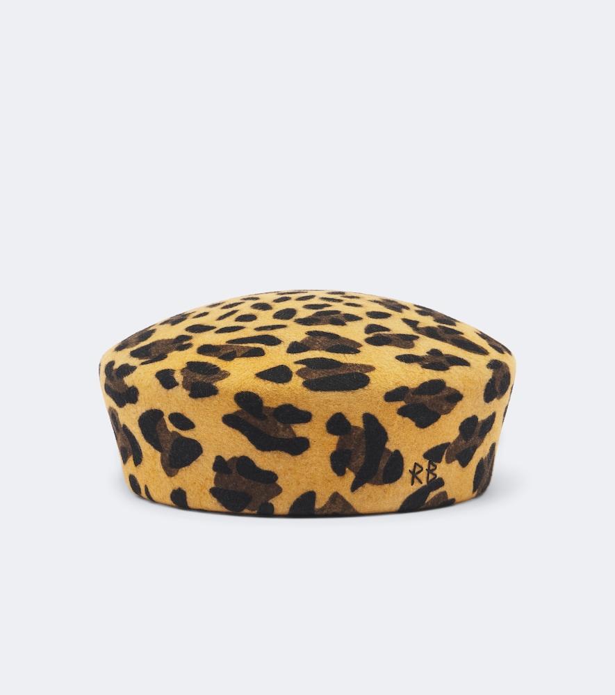 ruslan baginskiy logo wool leopard-print hat