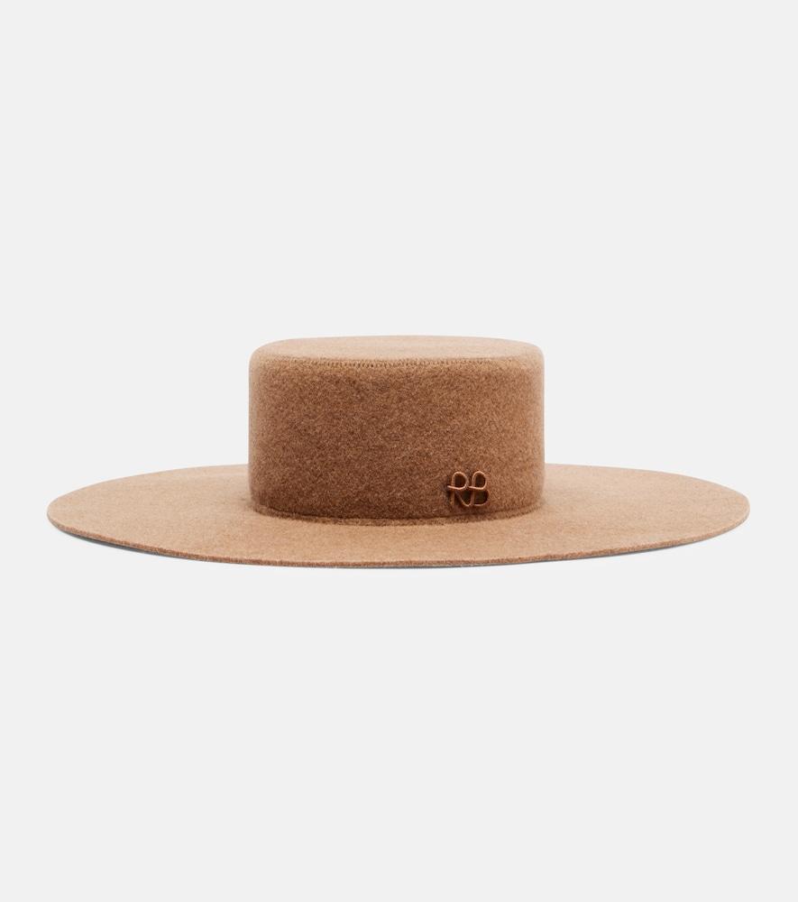 ruslan baginskiy monogram wool-blend felt canotier hat