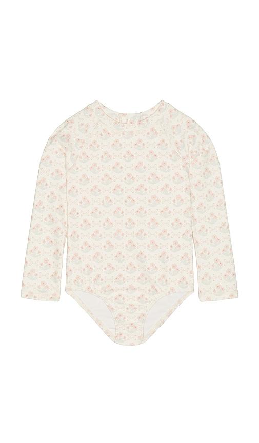 rylee + cru delphine rashguard one piece swimsuit in pink. - size 2-3yr (also in 4-5yr)
