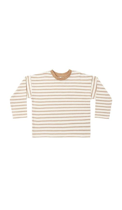 rylee + cru kids camden long sleeve tee fawn stripe in tan. - size 12-18m (also in 18-24m, 2-3yr, 4-5yr)