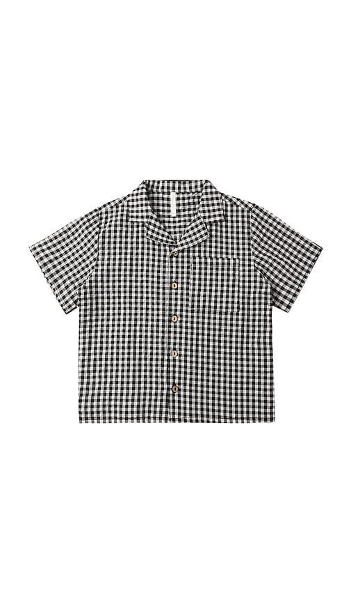 rylee + cru lapel collared shirt in black. - size 2/3 (also in 4/5, 6/7)