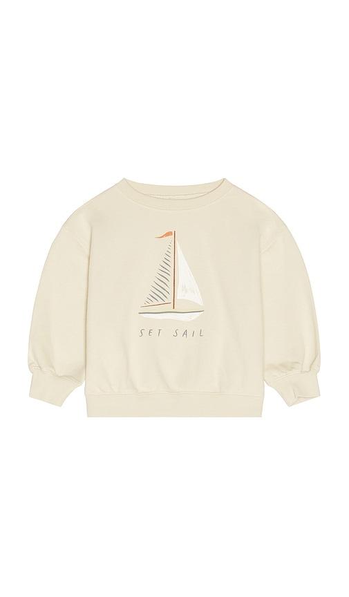 rylee + cru oversized sweatshirt in taupe. - size 12-18m (also in 4-5yr)