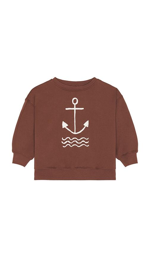 rylee + cru relaxed sweatshirt in chocolate. - size 12-18m (also in 2-3yr, 4-5yr)