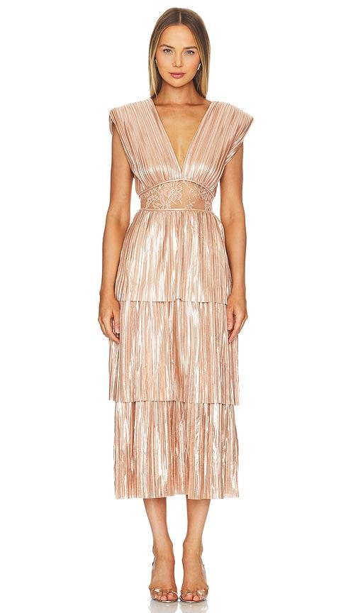 sabina musayev davina dress in rose gold. - size l (also in m)