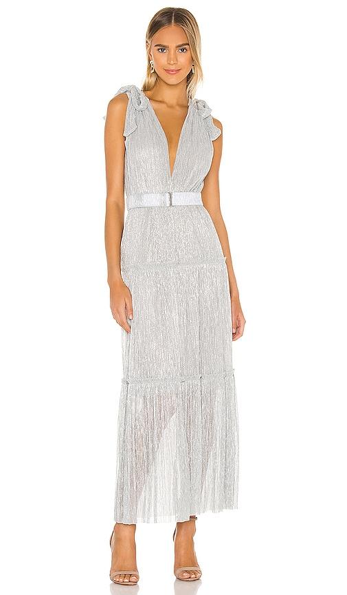 sabina musayev helena dress in metallic silver, grey. - size xs (also in s)