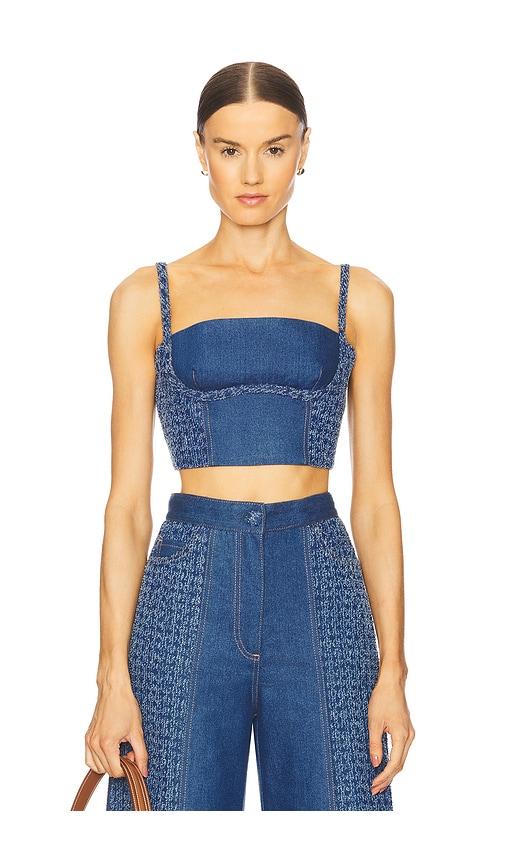 sabina musayev tate top in blue. - size s (also in xs)