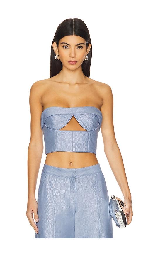sabina musayev tyrian top in blue. - size m (also in s)