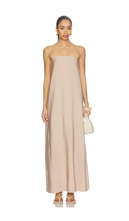 sablyn arden strapless maxi dress in beige. - size l (also in s, xs)