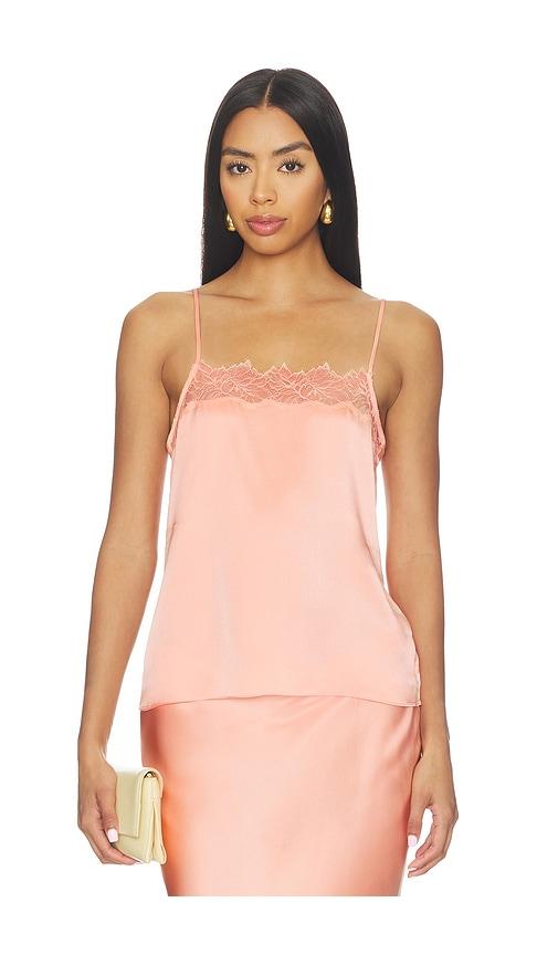 sablyn haya lace trim square neck cami in pink. - size l (also in s, m)