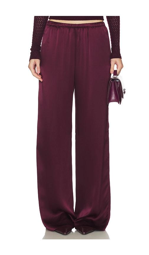 sablyn lexi lower rise relaxed pant in burgundy. - size l (also in m)