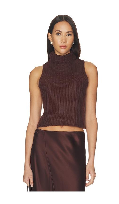 sablyn saige cropped turtleneck top in brown. - size l (also in xs, s, m)