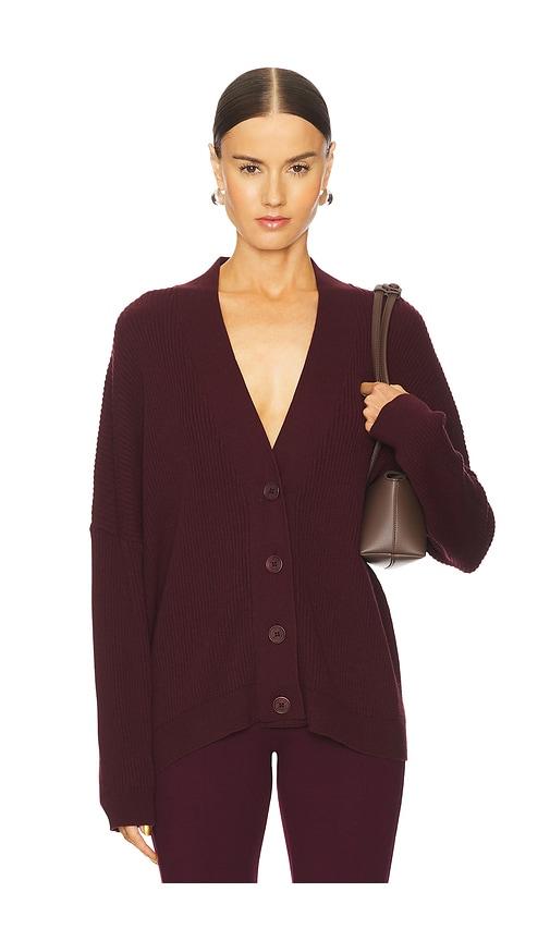 sablyn sparrow cashmere cardigan in burgundy. - size l (also in s)