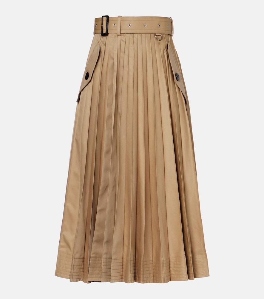 sacai cotton-blend gabardine midi skirt