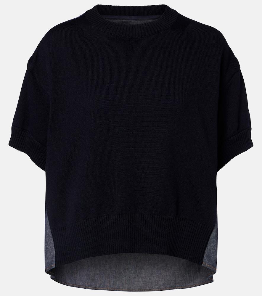 sacai cotton-blend top
