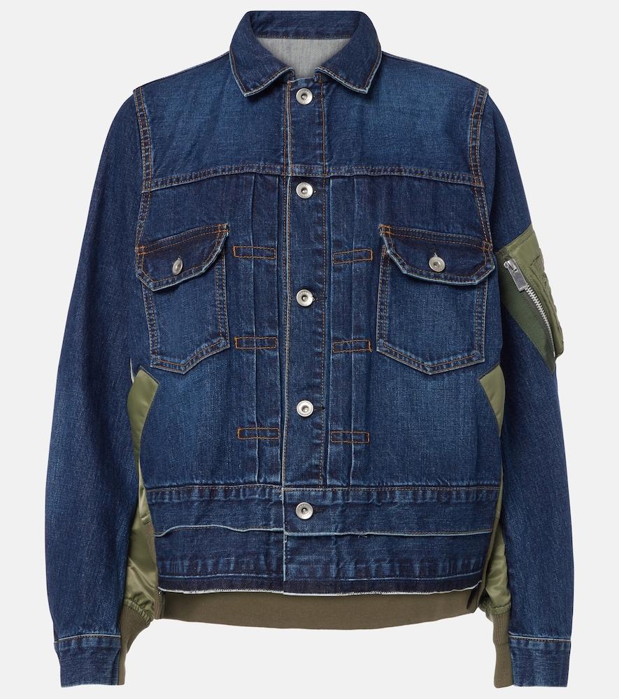 sacai denim bomber jacket