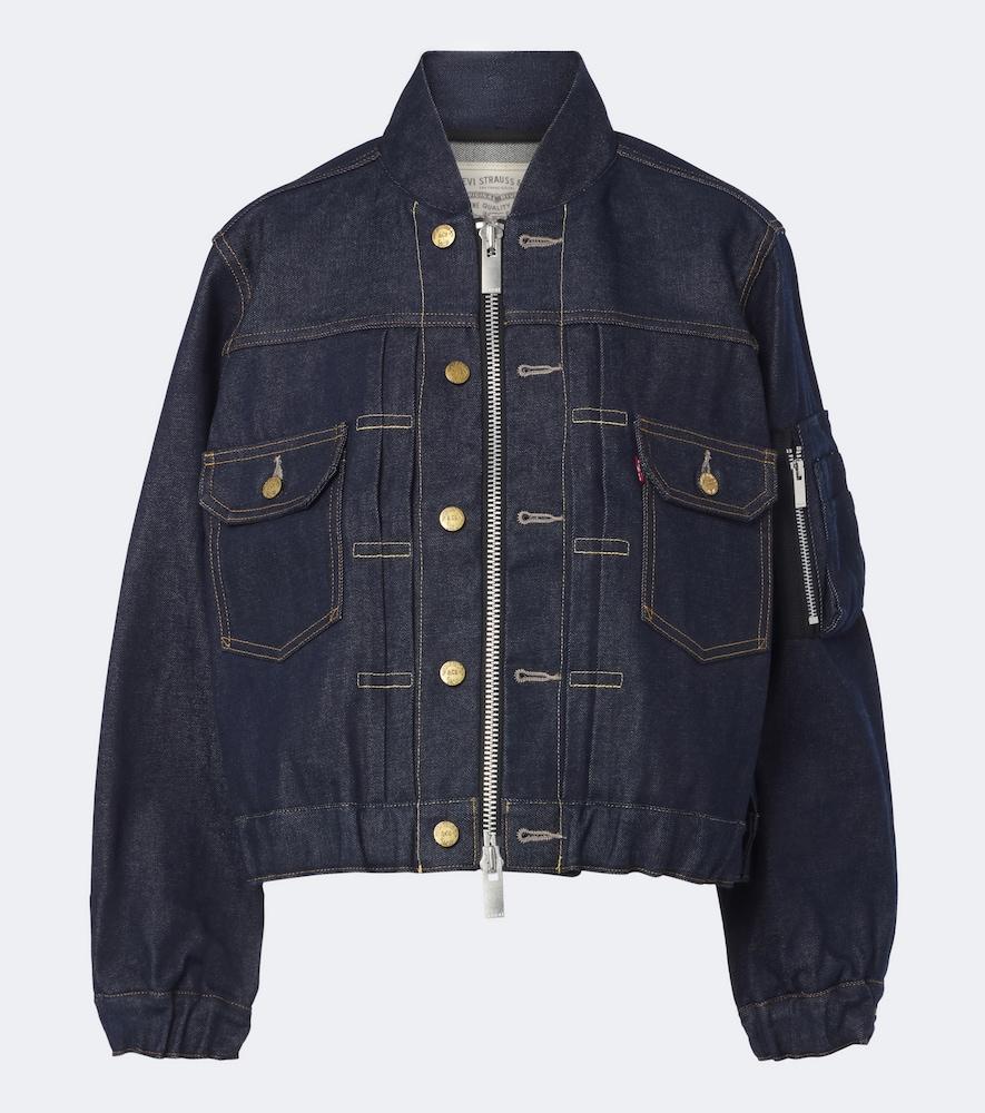 sacai denim bomber jacket