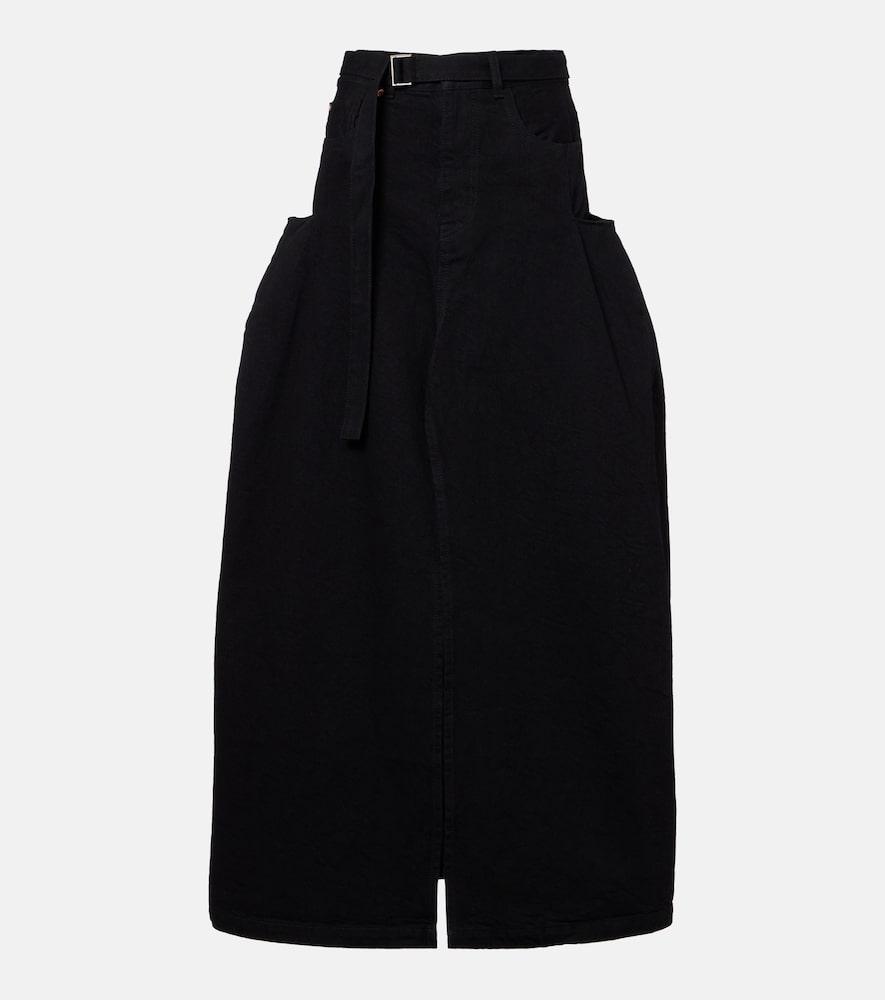 sacai denim maxi skirt
