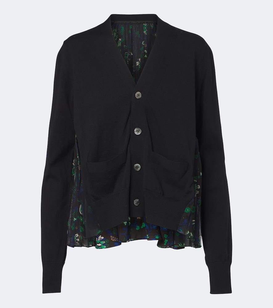 sacai floral cotton cardigan