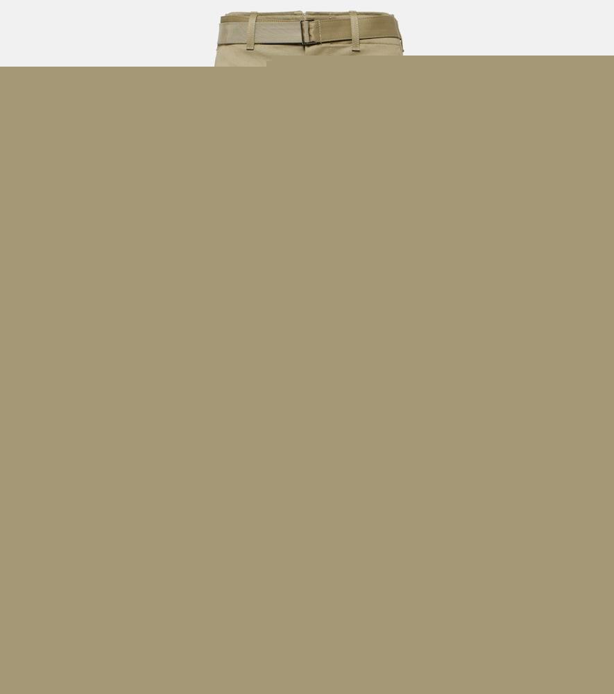 sacai high-rise cotton gabardine wide-leg pants