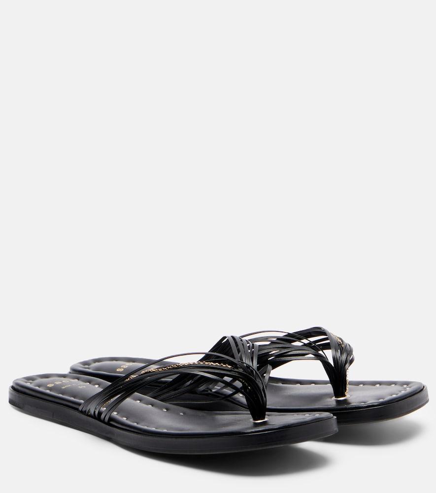 sacai leather thong sandals